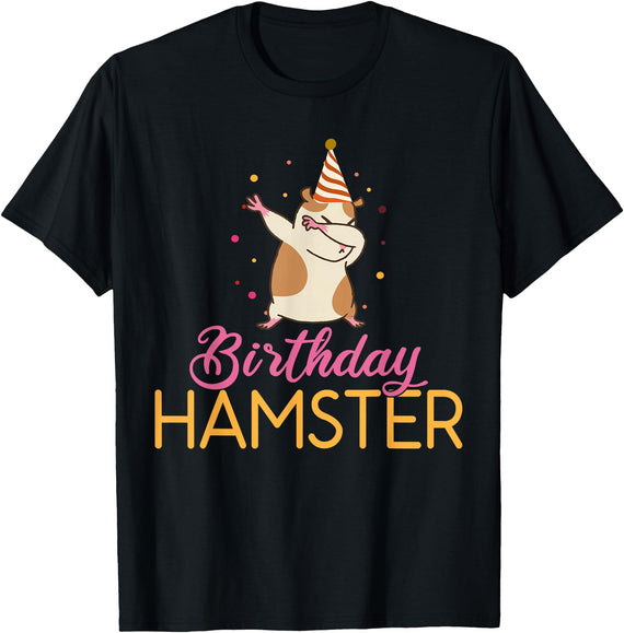Birthday Hamster Cute Hamster Lover T-Shirt - Black