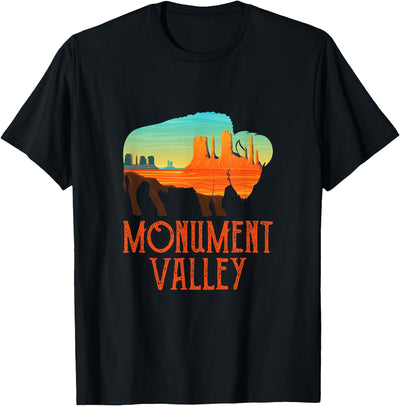 Cow Men Vintage Monument Valley Utah Buffalo Retro T-Shirt