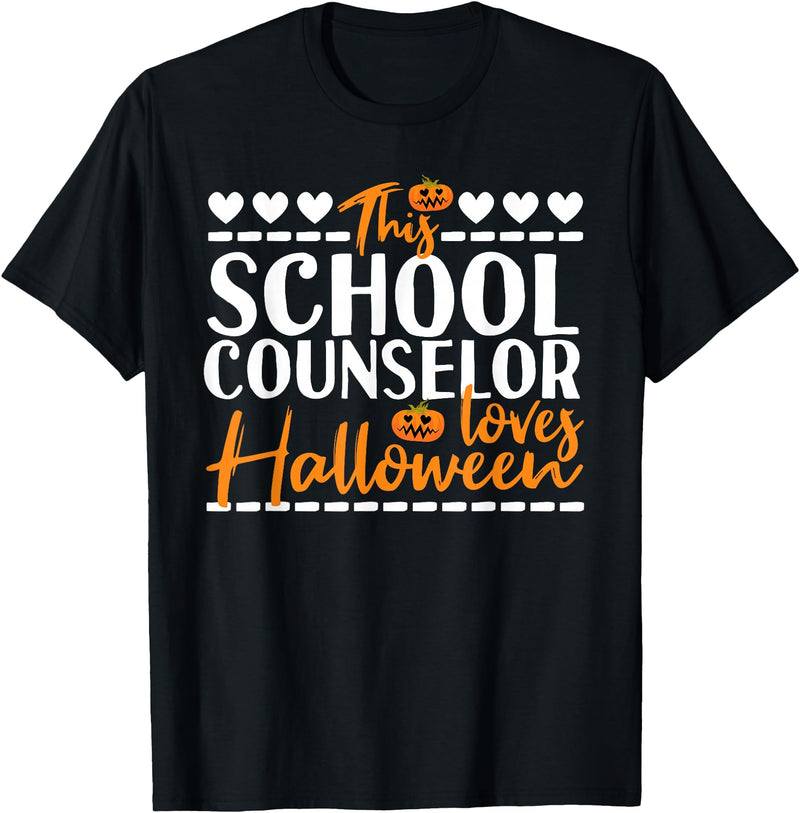 Halloween School Counselor Costume This School Counselor Loves Halloween T-Shirt - Black