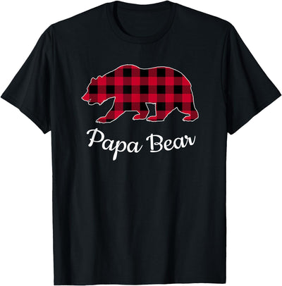 Papa Bear Pajama Red Buffalo Plaid T-Shirt