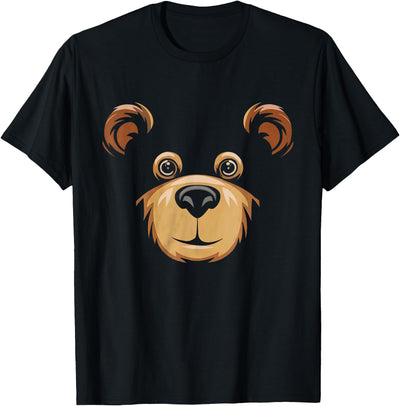 Bear Face Halloween Costume Brown Bear Animal Kids T-Shirt