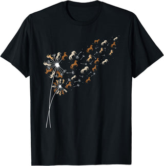 Funny Horse Shirts Dandelion Horses - Horse Lovers Rider T-Shirt - Black