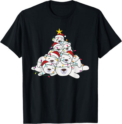 Polar Bear Christmas Tree Funny Animal Christmas Polar Bears T-Shirt