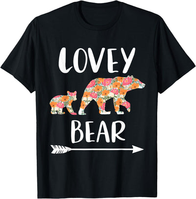 Floral Bear Matching Family Outfits Funny Lovey Bear T-Shirt