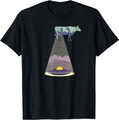 Funny Alien Abduction Cow Ufo T-Shirt