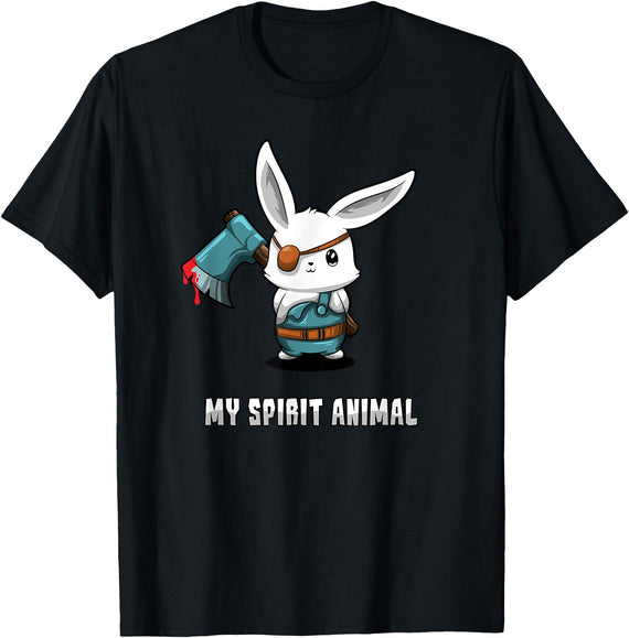Killer Bunny Is My Spirit Animal - Halloween Rabbit Costume T-Shirt in Black