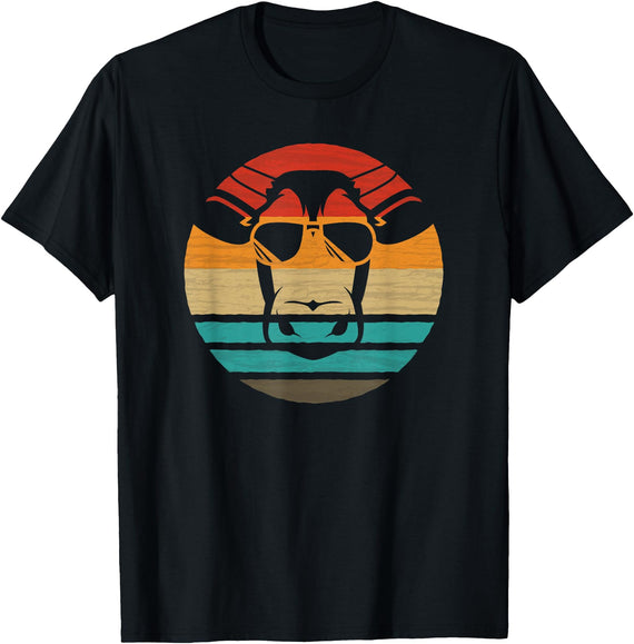 Cow Accessories & Clothing Gifts Women Men Kids Cow Retro Style Vintage T-Shirt - Black