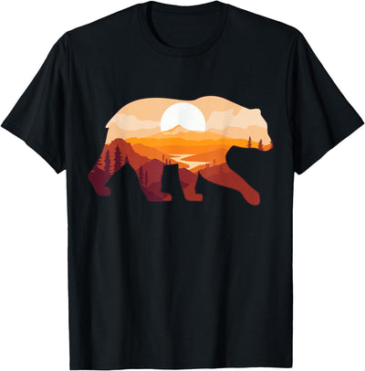 Bear Double Exposure Preserve Surreal Wildlife Animal Themed T-Shirt