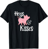 Hogs and Kisses Everyone loves Pigs Design Hogs and Kisses Cute Pig T-Shirt - Black