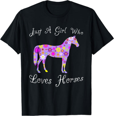 Cartba Horse Co. Fun Cute Just A Girl Who Loves Horses T-Shirt