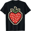 Halloween Shirts For Women Men Kids Boys Girls Halloween Pixel Strawberry 80s Video Game Costume Men Women T-Shirt - Black