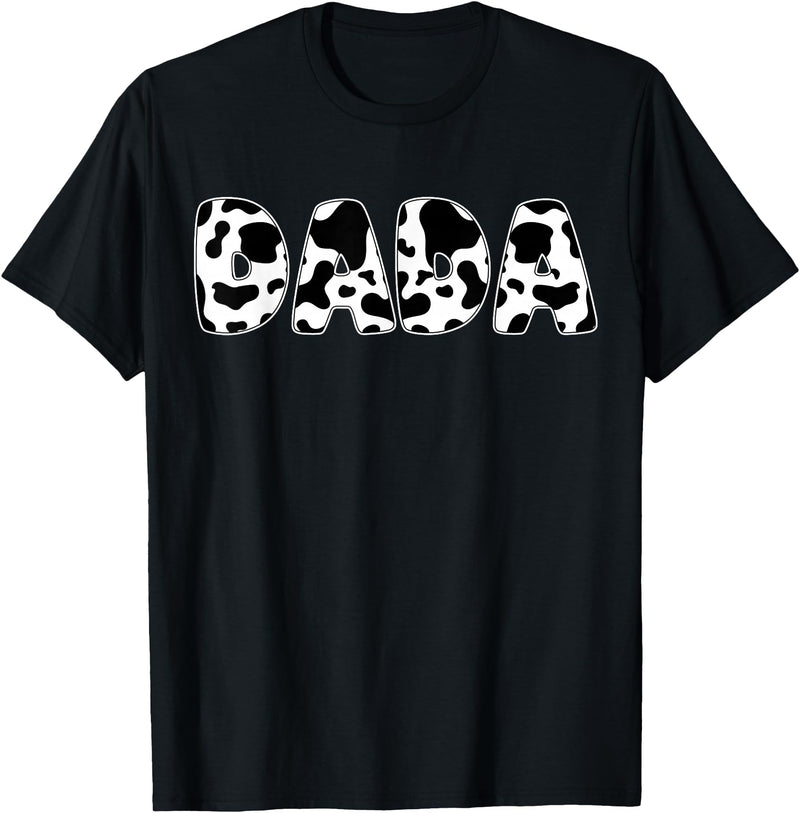 Family Matching Gifts Cow Dada Cow Print Cow Pattern Father's Day T-Shirt - Black