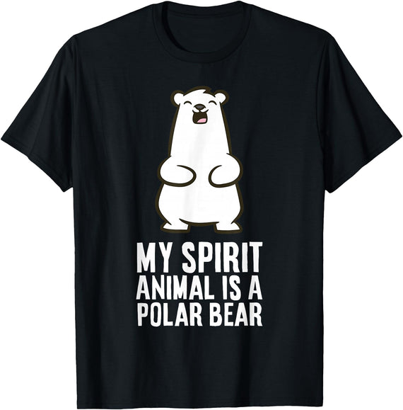 Cute Polar Bear Gifts And Tees My Spirit Animal is A Polar Bear T-Shirt - Black