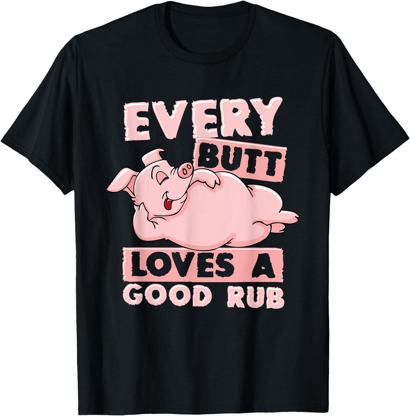 BCC BBQ Shirts & Barbecue Grill Master Gifts BBQ Pig Grill Shirt Chef Barbecue Pulled Pork Steak BBQ T-Shirt - Black