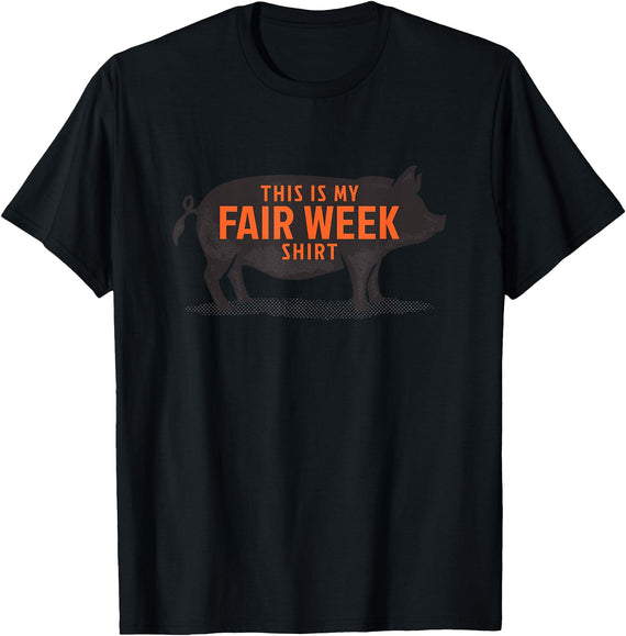 County Fair and Livestock Apparel Co. Das ist mein Fair Week Shirt State and County Animal Hog Pig T-Shirt - Black