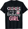 Cow Birthday Shirt For Family Men Women Cow Lover Grandpa Of The Birthday Girl Farm Cow 1 St Birthday Girl T-Shirt - Black