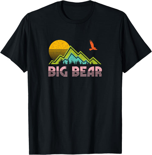 Big Bear Lake CA retro vintage shirts and tees Big Bear Lake California Retro Vintage T-Shirt - Black