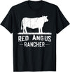 Funny Red Angus Farmer Gift for Cattle Lover Cow Breeder - Red Angus Rancher T-Shirt - Black