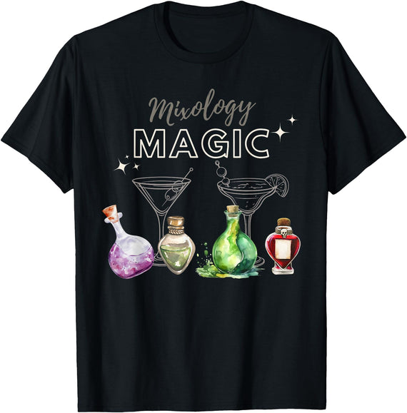 Halloween Potions and Drinks: Mixology Magic T-Shirt - Black