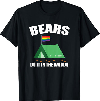 Funny Gay Camping LGBT Pride Bears T-Shirt