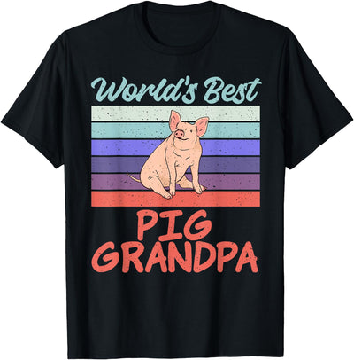 Worlds best Pig Grandpa Pig Owner Pig Farmer Pig Grandad T-Shirt
