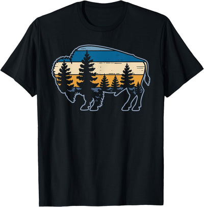 Cow Cool Buffalo Art Women Kids Zoo Animal Buffalo Lover T-Shirt