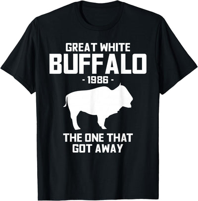 Cow Great White Buffalo the One That Got Away Funny T-Shirt