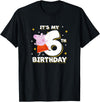 Peppa Pig It's My 6th Birthday Holiday Stars Celebration T-Shirt - Black