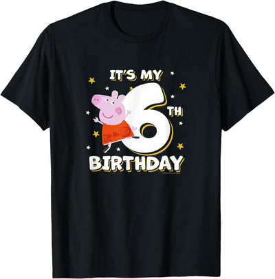 Peppa Pig It's My 6th Birthday Holiday Stars Celebration T-Shirt