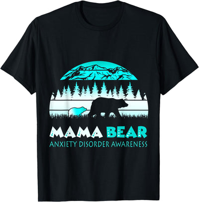Mama Bear Retro Anxiety Disorder Awareness T-Shirt