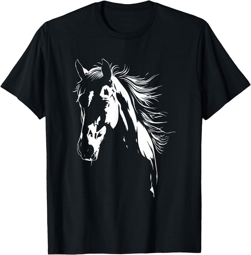 HörseCo. Vintage Western Horse Silhouette Horse Riding T-Shirt - Black