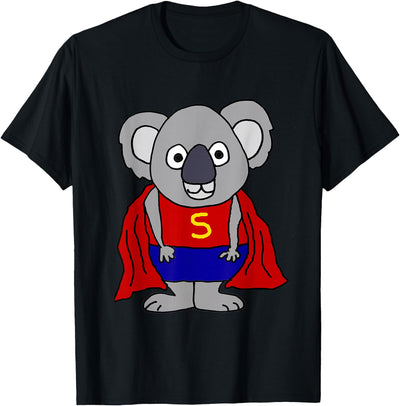 Funny Koala Bear Superhero Cartoon T-Shirt