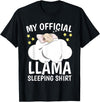 Llama Sleeping Wear Kids, Women & Men Official Sleeping Shirt Sleep Shirt Pajama Naps PJ Llama T-Shirt - Black