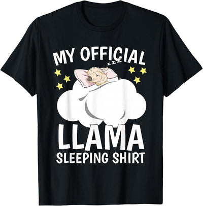 Llama Sleeping Wear Kids, Women & Men Official Sleeping Shirt Sleep Shirt Pajama Naps PJ Llama T-Shirt