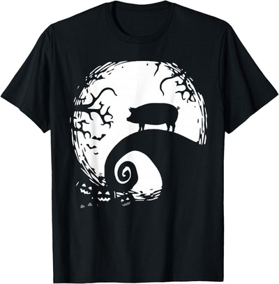 Pig and Moon Halloween T-Shirt