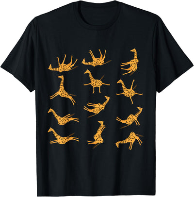 Funny Giraffe doing Yoga Meditation T-Shirt