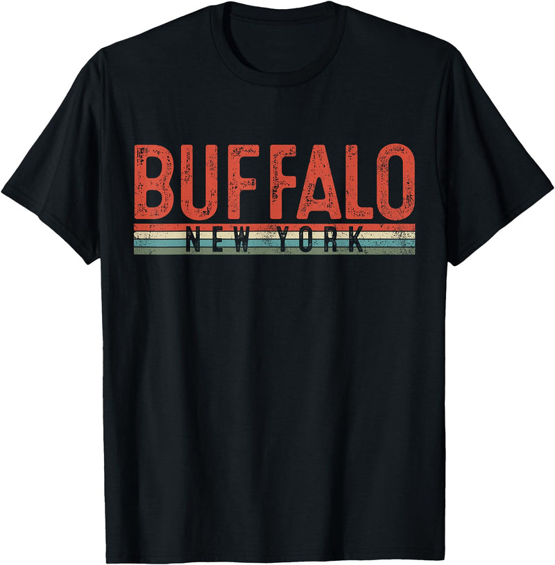 USAClassicTeez Buffalo New York Retro Vintage Gift T-Shirt - Black