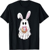 Cute Ghost Bunny Ghost Rabbit Easter Day Rabbit Lover T-Shirt in Black