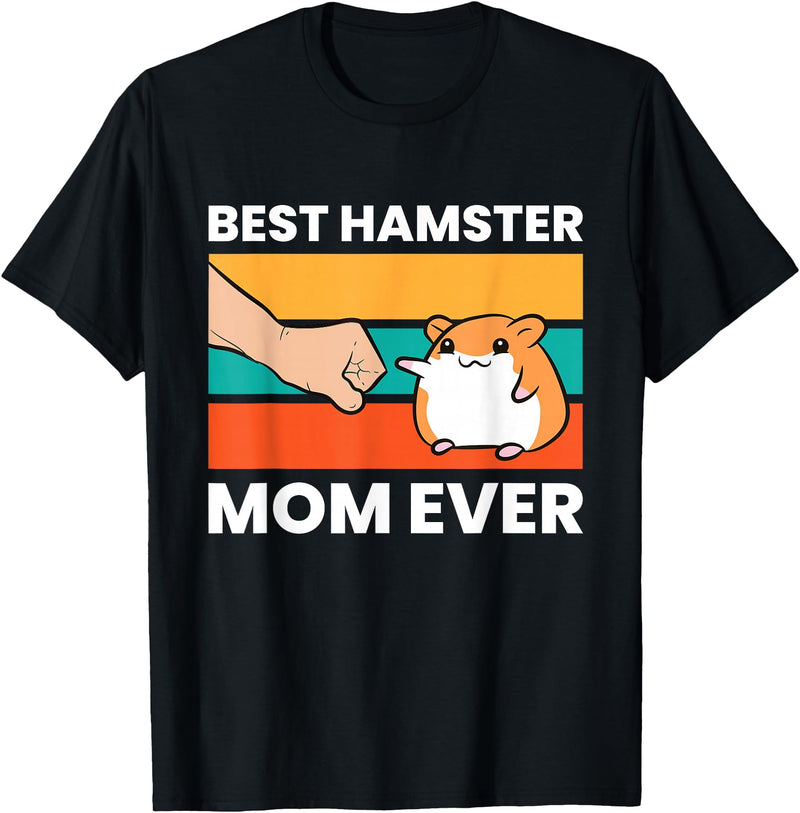 Hamster Owner Mama Best Hamster Dad Ever T-Shirt - Black