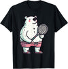 Polar Bear Racket Ball Animal Playing Tennis Polar Bear Tennis Club Animals Sport Tournament T-Shirt - Black