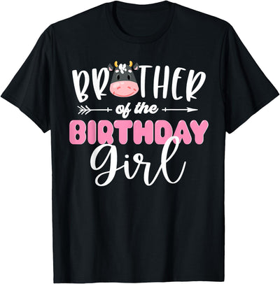 Cow Theme Birthday Girl Family Outfits Brother of the Cow T-Shirt