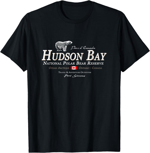 Port Stevens P.S.75 Design Polar Bear - Hudson Bay - Canada - Maple Leaf - Maple Leaf T-Shirt - Black