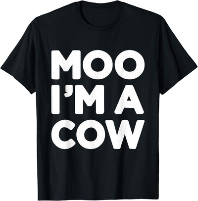 Cow Costume Halloween Moo Im a Cow Funny Lazy Costume T-Shirt