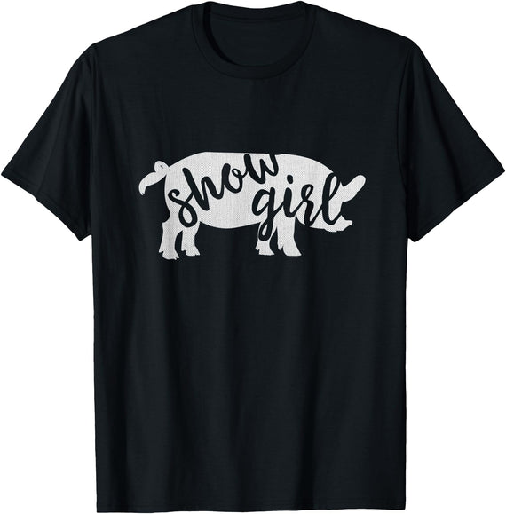 Pig Showing Gifts & Apparel Cute Show Pig Girl T-Shirt - Black