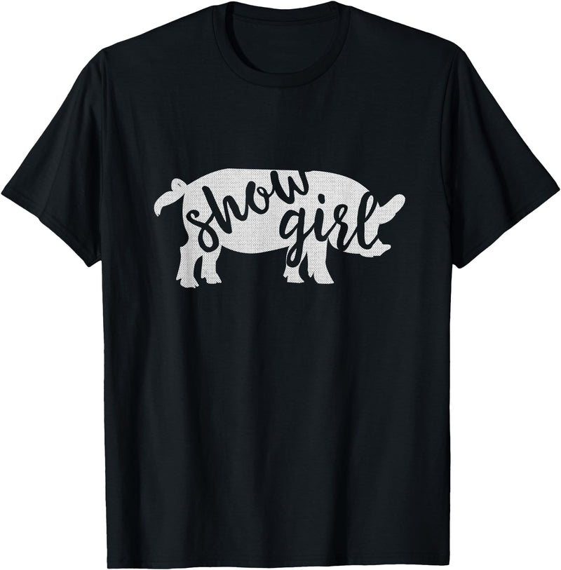 Pig Showing Gifts & Apparel Cute Show Pig Girl T-Shirt - Black