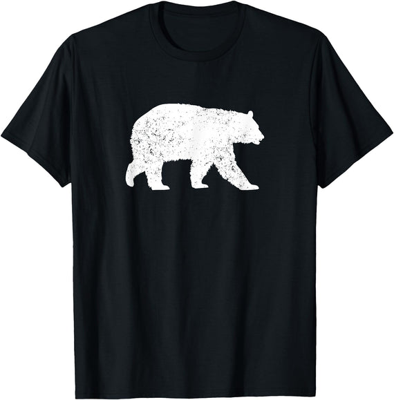 Sasquat Wildlife Silhouette Tees Distressed Black Bear Graphic Silhouette T-Shirt T-Shirt - Black