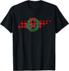 USA State Tennessee Christmas Buffalo Plaid Tennessee Buffalo Plaid Christmas Home Wreath Retro T-Shirt - Black