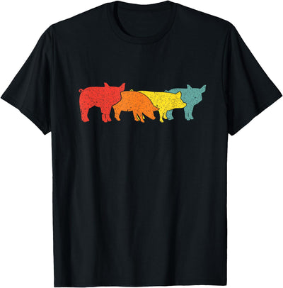 Pig Farm Vintage Animal Animals Lover Farmer Fun Pig Farmer T-Shirt