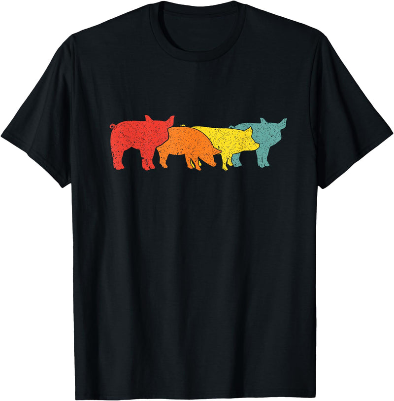 Pig Farm Farmer Design Vintage Gift Apparel Pig Farm Vintage Animal Animals Lover Farmer Fun Pig Farmer T-Shirt - Black