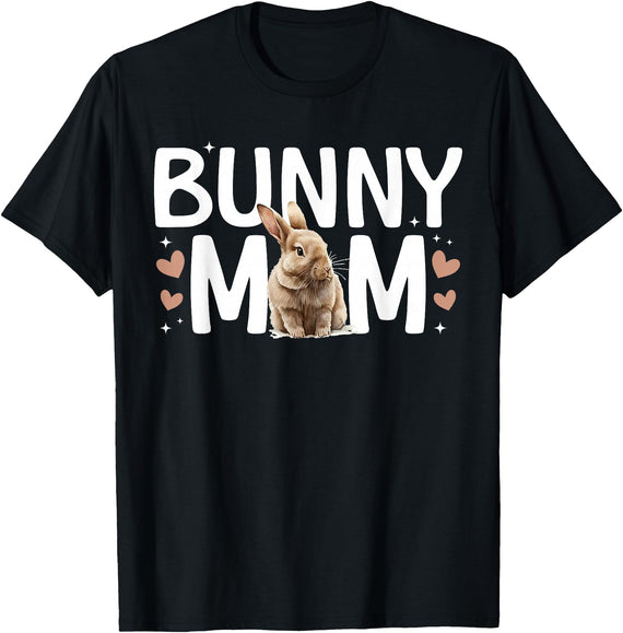 Bunny Mom Rabbit Mama Bunny Mother Rabbit Momma Bunny Owner T-Shirt in Black
